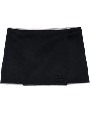 Miu Miu Wrap Mini Skirt - Black