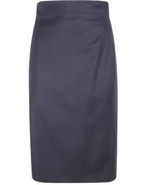 Alberta Ferretti Wool-Blend Pencil Skirt - Blue
