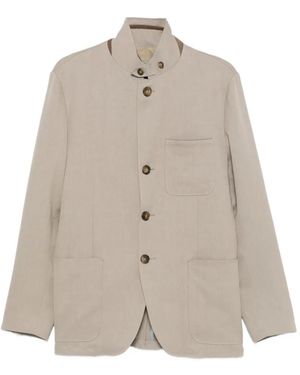 Canali Chaqueta Con Cuello Alto Y Botones - Neutro