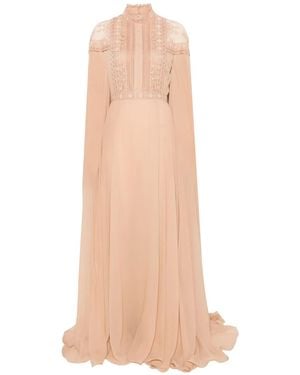 Elie Saab Lace-Trim Gown - Natural