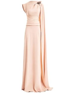 Gemy Maalouf Embellished Feathered Dress - Pink