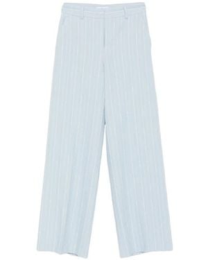 Manuel Ritz Pinstripe-Pattern Pants - White
