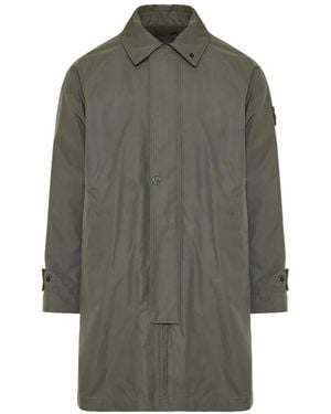 Stone Island Ghost Logo-Patch Parka Coat - Gray