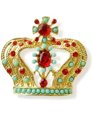 Hzmer Jewelry Broche con apliques de strass - Gris