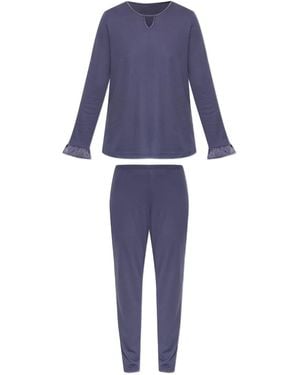 Hanro Keyhole-detail Pyjama (set Of Two) - ブルー