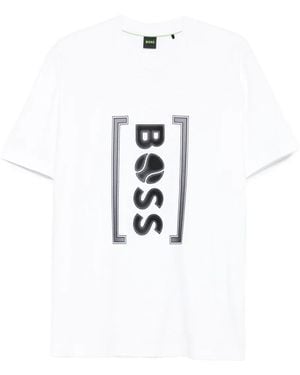 BOSS Tennis Ball Graphics T-Shirt in White for Men | Lyst