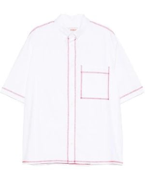 Fiorucci Contrast-Stitch Short-Sleeve Shirt - White