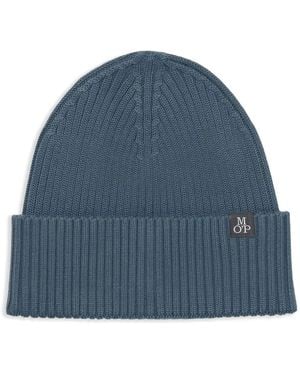 Marc O' Polo Ribbed-Knit Beanie - Blue