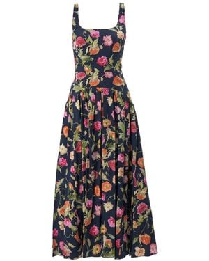 Carolina Herrera Floral Midi Dress - White
