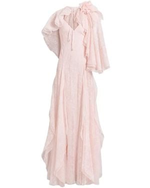 Alberta Ferretti Floral-Lace Maxi Dress - Pink