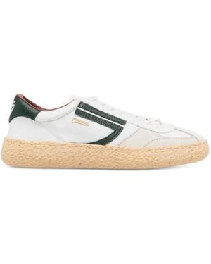 PURAAI Vintage Logo-Print Panelled Trainers - White
