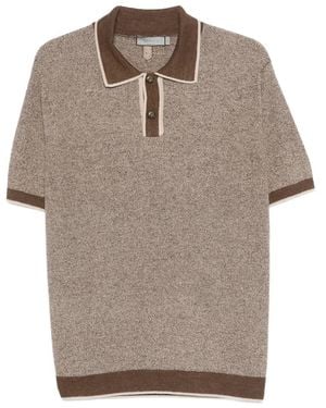Canali Textured Polo Shirt - Grey