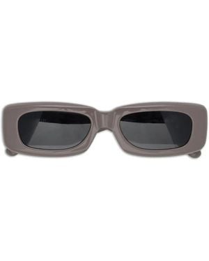 The Attico X Linda Farrow Mini Marfa Rectangle-Frame Sunglasses - Grey