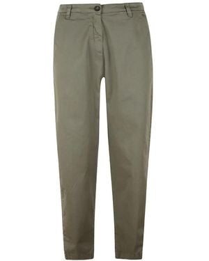 Massimo Alba Button-Cuff Trousers - Green