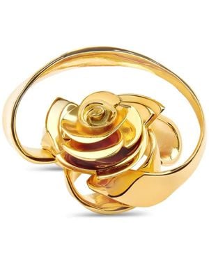 Oscar de la Renta Flower-Detailing Ring - Metallic