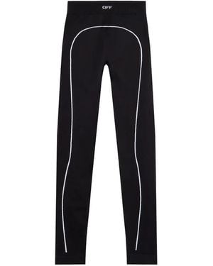 Off-White c/o Virgil Abloh Logo-Print Paneled Leggings - Black