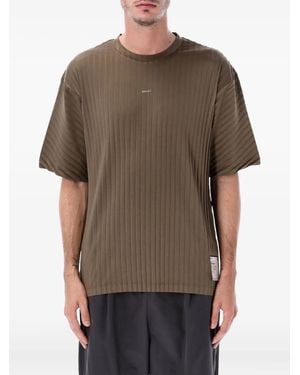 Satisfy T-Shirt Côtelé À Col Ras De Cou - Marron