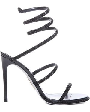 Rene Caovilla Crystal-Embellished Sandals - Black