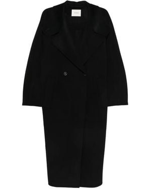 Lisa Yang Button-Back High-Neck Coat - Black