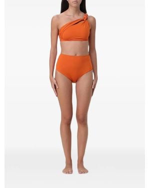 Maygel Coronel Knot-Detail One-Shoulder Bikini - Orange