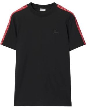 Burberry チェックトリム Tシャツ - ブラック