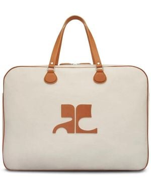Courreges Weekender ロゴパッチ ハンドバッグ - ナチュラル
