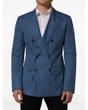Dolce & Gabbana Double-Breasted Peak-Lapel Blazer - Blue