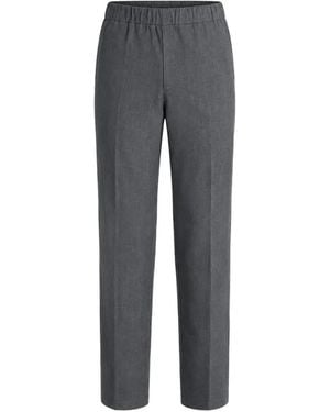 Lardini Elasticated-Waistband Pressed-Crease Trousers - Grey