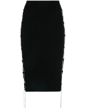 GIUSEPPE DI MORABITO High-Waist Lace-Detail Skirt - Black