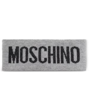 Moschino Logo-Intarsia Headband - Grey