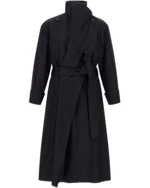 Issey Miyake Trench Asimmetrico Shell - Nero