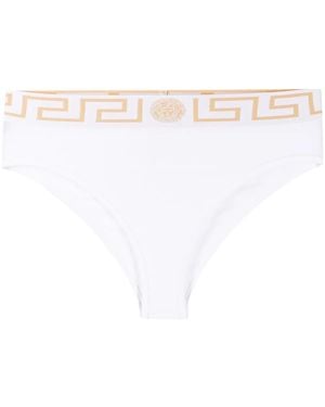 Versace Bragas Greca Border de talle alto - Blanco