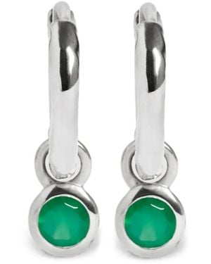 Monica Vinader Pendientes Forjados Con Ónix Verde - Blanco