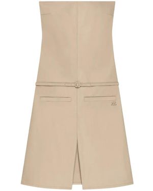 Courreges Belted Bustier Cotton Overalls - Natural