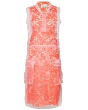 Maison Margiela Abito Midi Con Design A Strati - Rosa
