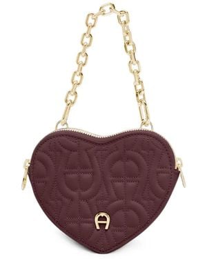 Aigner Mini Sac À Fermoir Cœur - Purple