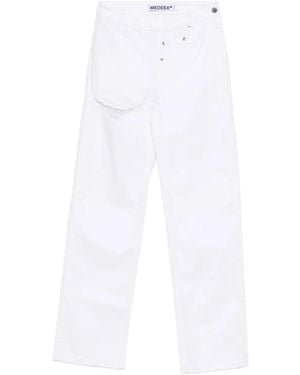 MEDEA High-Waisted Straight-Leg Trousers - White