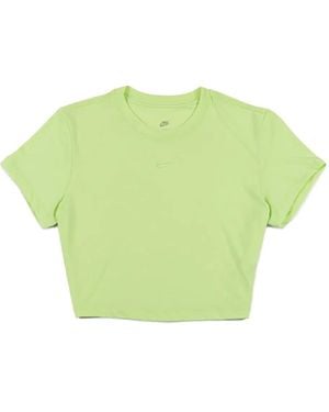 Nike Top Crop A Maniche Corte - Verde