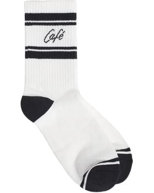 Café Kitsuné Striped Ribed Socks - White