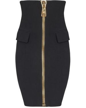 Balmain ジップポケット スカート - ブルー