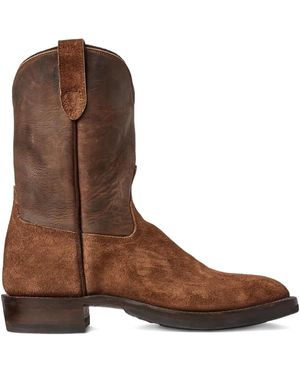 RRL Walker Leather Ankle Boots - Brown