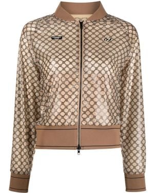 MASTER BUNNY EDITION Logo-Tape Bomber Jacket - Brown