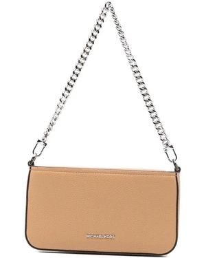 MICHAEL Michael Kors Small Bryant Chain Leather Shoulder Bag - White