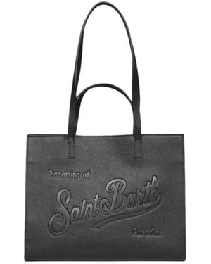 MC2 Saint Barth Jour Saffiano-Leather Tote Bag - Black