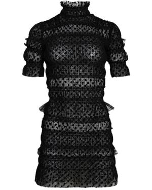 Roberta Einer Ruched-Detailing Mini Dress - Black