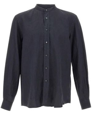 Aspesi Band Collar Bruce Shirt - Blue