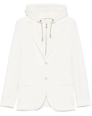 Eleventy Hooded Blazer - White