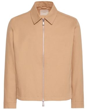 Calvin Klein Zip-Up Collared Jacket - Natural