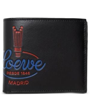 Loewe Crown Bifold Wallet - Black