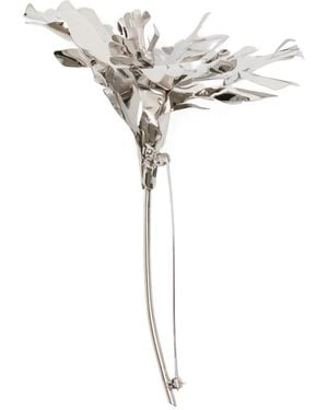 N°21 Floral-Motif Brooch - White